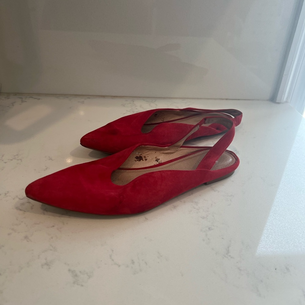 Halogen red suede slingback flat shoes - Picture 3 of 4